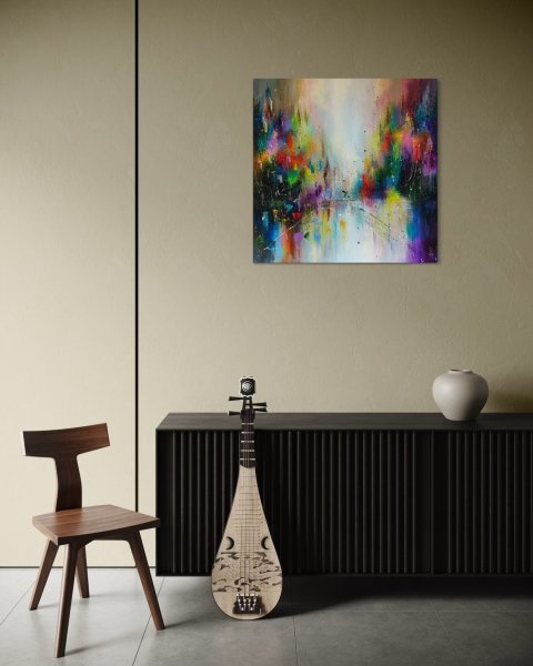 Additional view 3: Abstract Cityscapes Painting Urban Symphony by painter Liubov Kuptsova oil canvas 