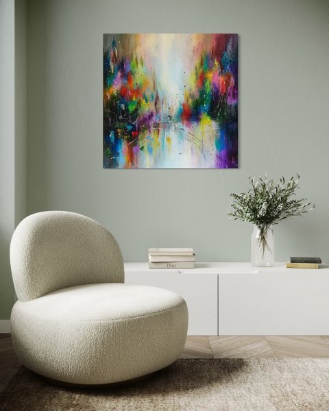 Additional view 4: Abstract Cityscapes Painting Urban Symphony by painter Liubov Kuptsova oil canvas 