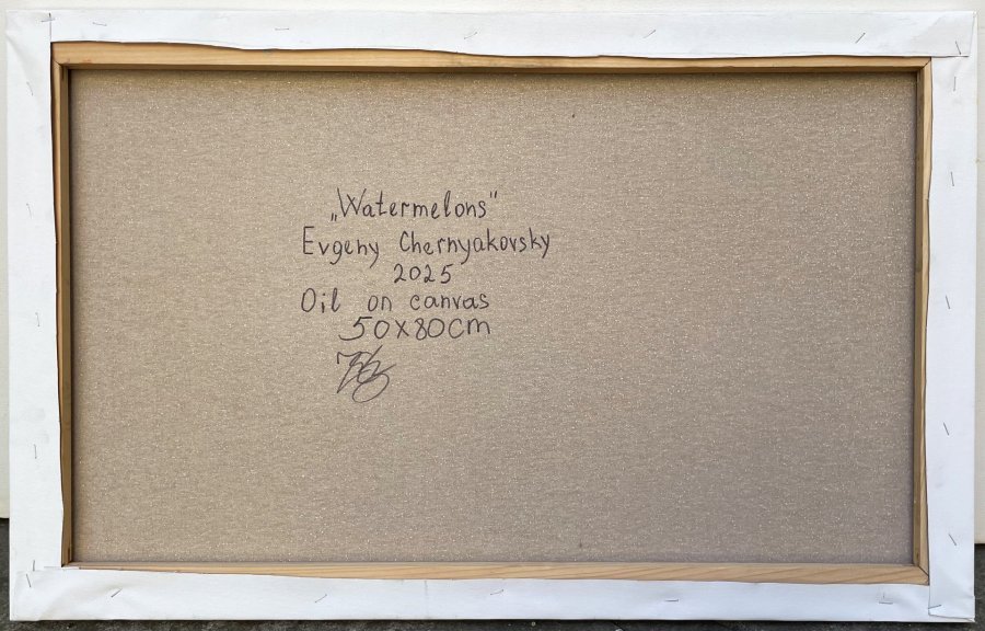 Dodatkowy obraz 6: Impresjonizm Martwa natura Malarstwo "Arbuzy", malarz Yevgeny Chernyakovsky olej płótno 