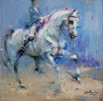 Painting "White Grace" by painter Anna Ravliuc oil canvas at Jose Art Gallery