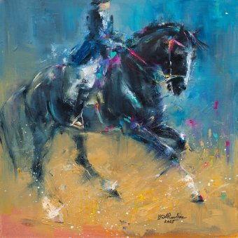 Painting "Midnight Power" by painter Anna Ravliuc oil canvas at Jose Art Gallery