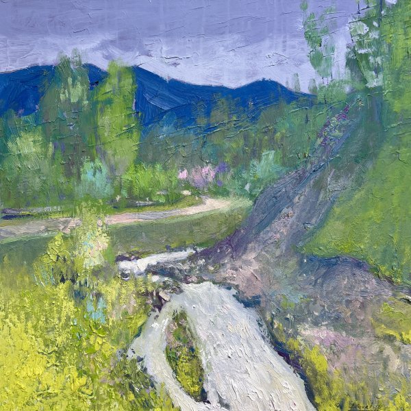 Carpathian Spring Stream Painting by Andrii Kovalyk
