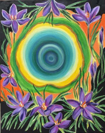 Painting "Portal of Energy and Light" by painter Olena Stadnikova acrylic canvas at Jose Art Gallery