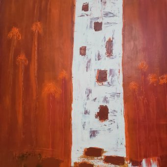 Painting "White house in the hot South" by painter Elmir Tatar acrylic canvas at Jose Art Gallery