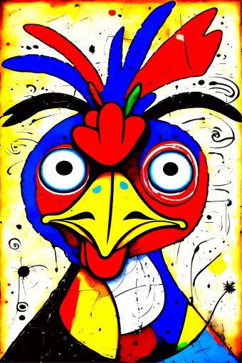 Digitale Kunst "Modern Rooster Portrait", digitale/-r künstler/-in Viktor Levchenko in der Jose Art Gallery