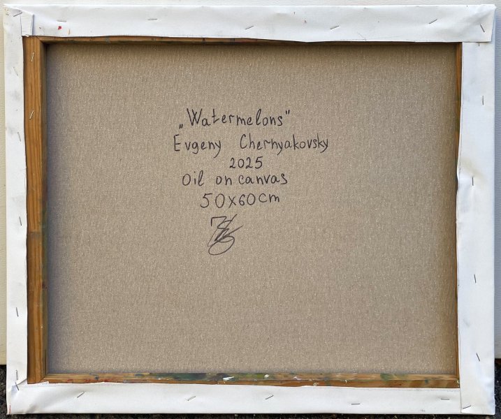 Dodatkowy obraz 6: Impresjonizm Martwa natura Malarstwo "Arbuzy", malarz Yevgeny Chernyakovsky olej płótno 
