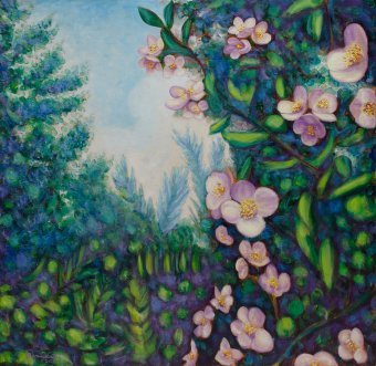 Painting "Wild Jasmine" by painter Boris Subotic oil canvas at Jose Art Gallery