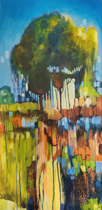 Painting "Willows near the river" by painter KOlha acrylic canvas at Jose Art Gallery