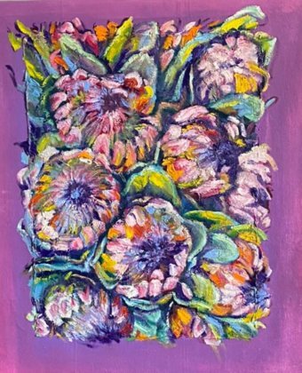 Protea Bloom. Impression des couleurs de fin d'été