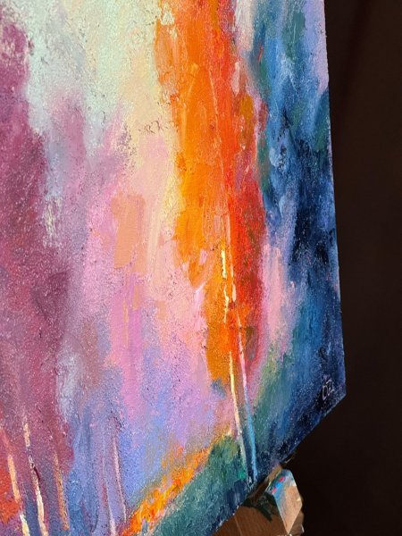 Immagine aggiuntiva 3: Impressionismo Paesaggio Pittura "Fire and Mist", pittore Daria Zavadenko olio legno 