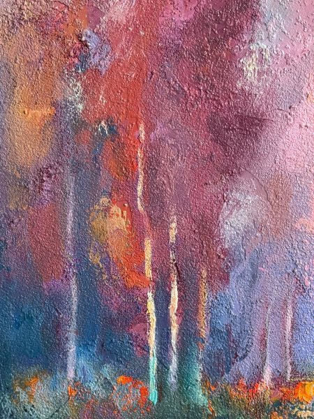 Immagine aggiuntiva 5: Impressionismo Paesaggio Pittura "Fire and Mist", pittore Daria Zavadenko olio legno 