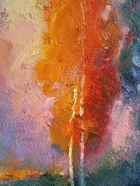 Immagine aggiuntiva 6: Impressionismo Paesaggio Pittura "Fire and Mist", pittore Daria Zavadenko olio legno 