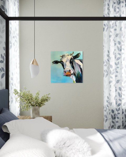 Additional view 1: Figurative Animal Painting Blue-Eyed Beauty by painter Liubov Kuptsova oil canvas 