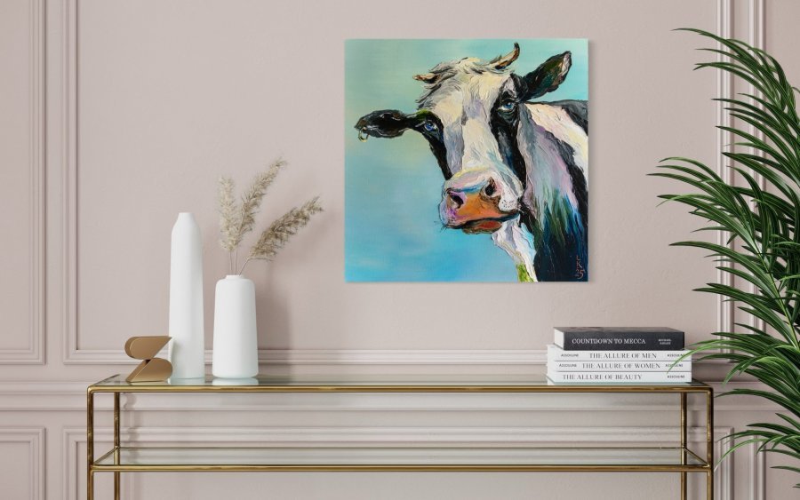 Additional view 3: Figurative Animal Painting Blue-Eyed Beauty by painter Liubov Kuptsova oil canvas 