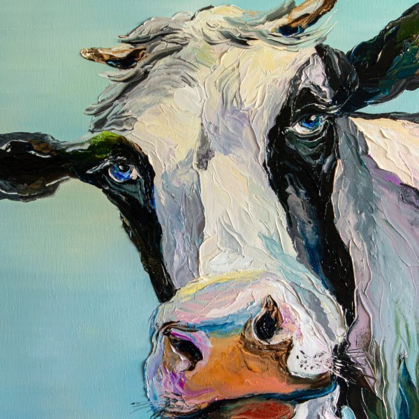 Additional view 6: Figurative Animal Painting Blue-Eyed Beauty by painter Liubov Kuptsova oil canvas 