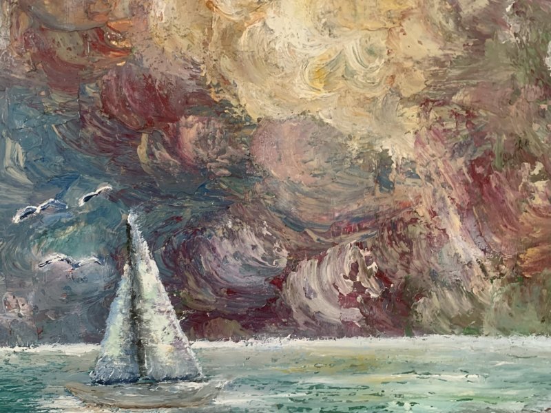 Additional view 1: Contemporary Art Marine Art Painting Silent waves by painter Dora Kalinova oil canvas 
