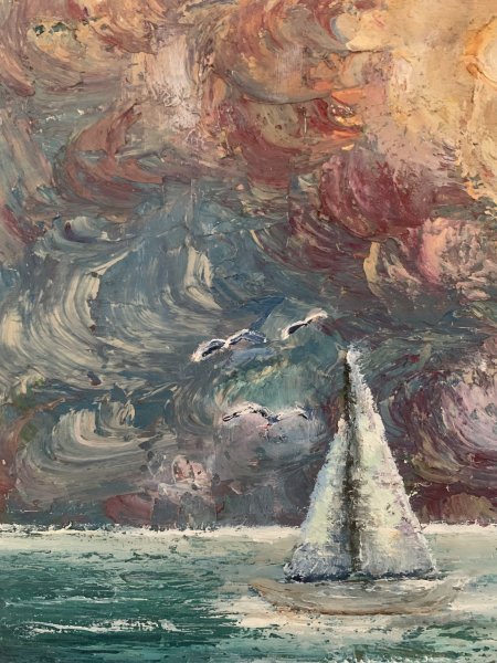 Additional view 3: Contemporary Art Marine Art Painting Silent waves by painter Dora Kalinova oil canvas 