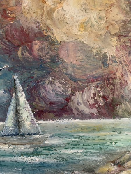 Additional view 4: Contemporary Art Marine Art Painting Silent waves by painter Dora Kalinova oil canvas 