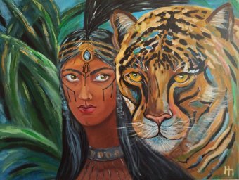 Живопись "Глаза Тропиков", живописец Натали Шевалье акрил холст в Jose Art Gallery