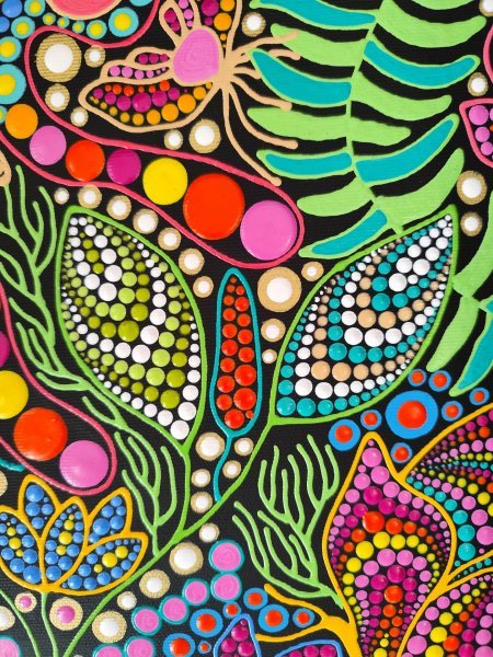 Additional view 1: Expressionism Flower Painting Butterfly in Bloom by painter Oxana Lazari acrylic canvas 