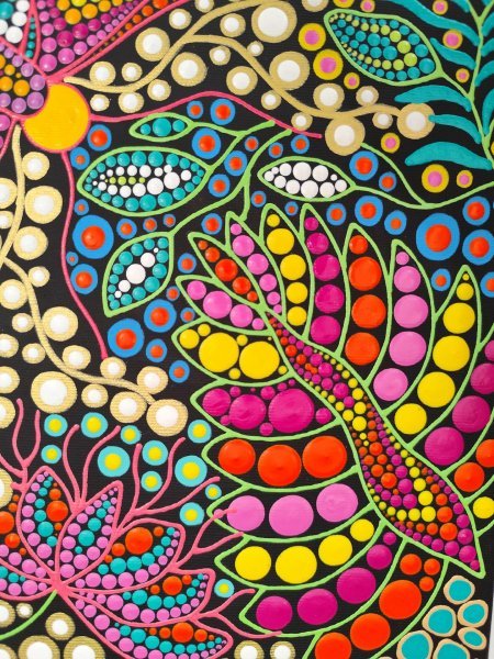 Additional view 4: Expressionism Flower Painting Butterfly in Bloom by painter Oxana Lazari acrylic canvas 