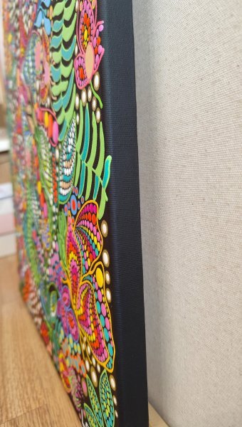 Additional view 5: Expressionism Flower Painting Butterfly in Bloom by painter Oxana Lazari acrylic canvas 