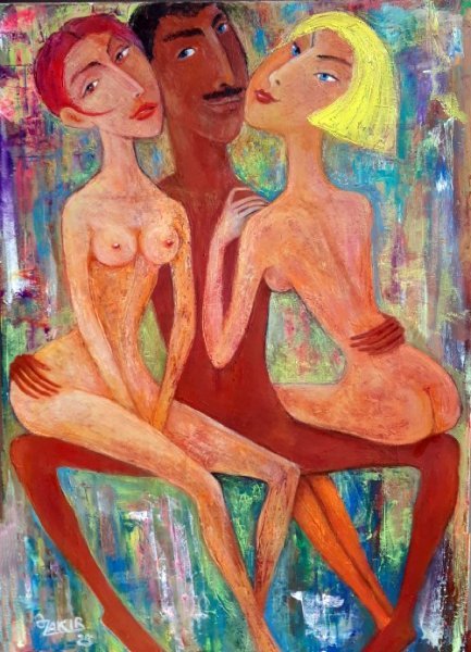 Sztuka współczesna Nude Malarstwo ".Marzenie" malarz Zakir Ahmedov olej płótno 