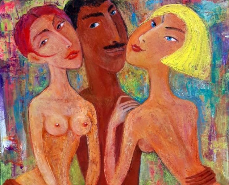 Dodatkowy obraz 1: Sztuka współczesna Nude Malarstwo ".Marzenie", malarz Zakir Ahmedov olej płótno 