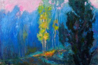 Живопись "Morning in the Autumn Forest", живописец Daria Zavadenko масло дерево в Jose Art Gallery