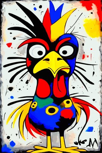 Digitale Kunst "Modern Rooster Portrait", digitale/-r künstler/-in Viktor Levchenko in der Jose Art Gallery