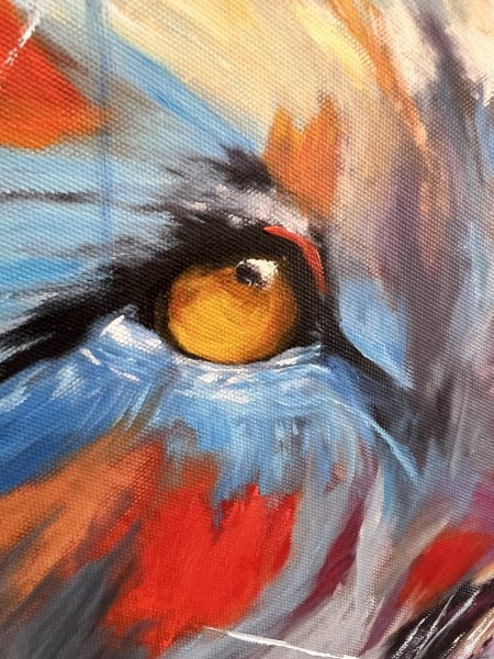 Additional view 2: Abstract Animal Painting Lion (Collection Piece #2) by painter Anna Tasheva oil canvas 