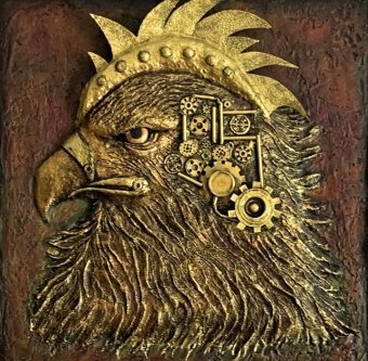Skulptur "Adler. Wind des Wandels. Steampunk.", bildhauer/-in Elena Kalmyk Mischtechnik in der Jose Art Gallery