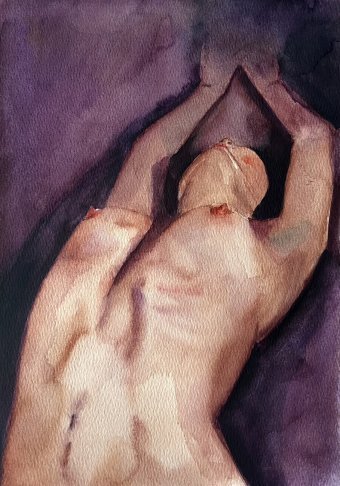 Painting "Act One: Realism and the Beauty of Women" by painter Agnes watercolor paper at Jose Art Gallery