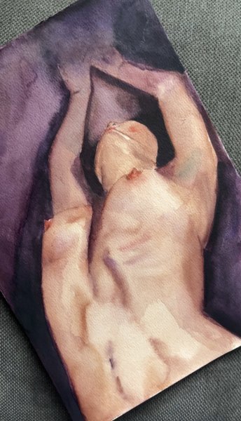 Additional view 2: Realism Nude Painting Act One: Realism and the Beauty of Women by painter Agnes watercolor paper 