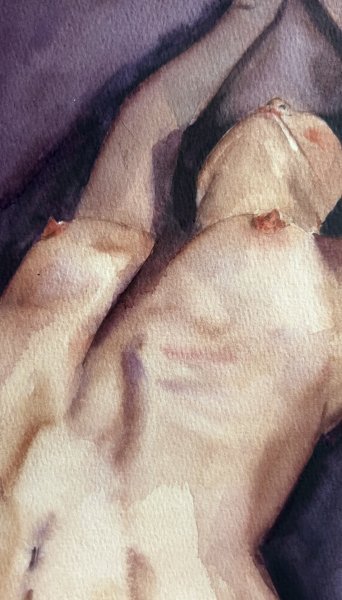 Additional view 3: Realism Nude Painting Act One: Realism and the Beauty of Women by painter Agnes watercolor paper 
