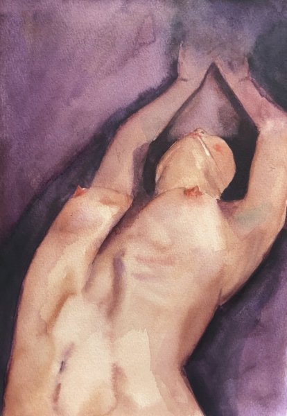 Additional view 4: Realism Nude Painting Act One: Realism and the Beauty of Women by painter Agnes watercolor paper 