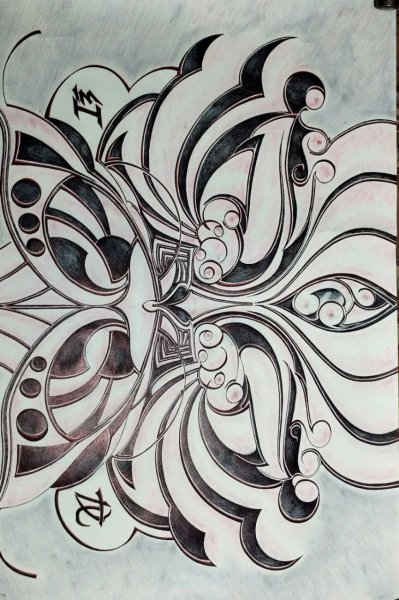 Additional view 2: Contemporary Art Mythological Drawing Red Dragon by illustrator NINsNZ pen paper 