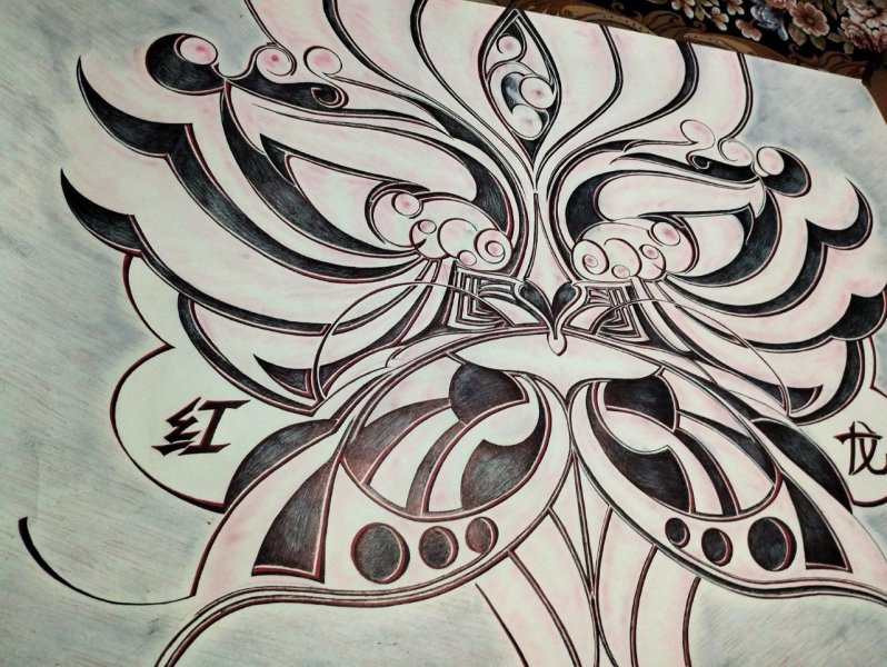 Additional view 7: Contemporary Art Mythological Drawing Red Dragon by illustrator NINsNZ pen paper 