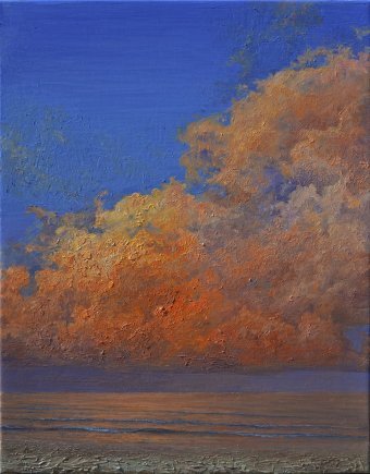 Pittura "Tramonto dorato", pittore Tabimory olio tela alla Jose Art Gallery