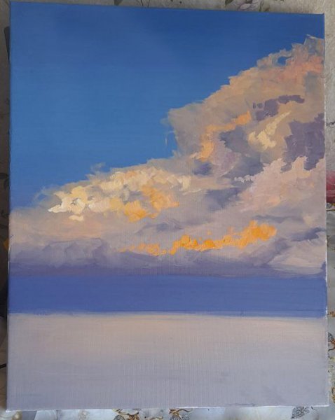 Additional view 1: Photorealism Interior Painting Golden sunset by painter Tabimory oil canvas 