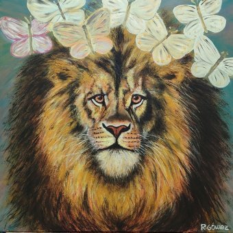 Pintura "El Rey pensativo", pintor Rocío Gómez óleo lienzo en Jose Art Gallery