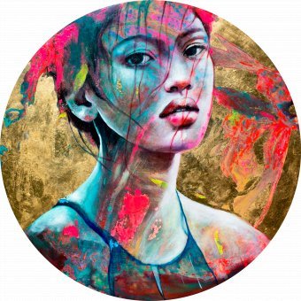 Pintura "El sueño del loto", pintor Paola Ruggiero técnica mixta madera en Jose Art Gallery