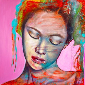 Pintura "La canción de la naturaleza", pintor Paola Ruggiero técnica mixta madera en Jose Art Gallery