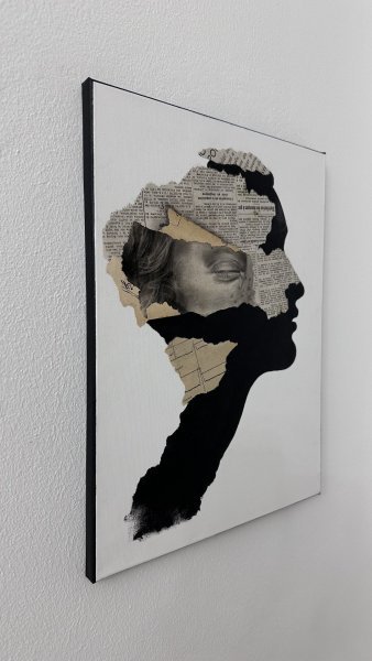 Дополнительное изображение 1: Абстракционизм Портрет Графика "Алетия: слои памяти и истины" иллюстратор Julia Shilo смешанная техника холст 