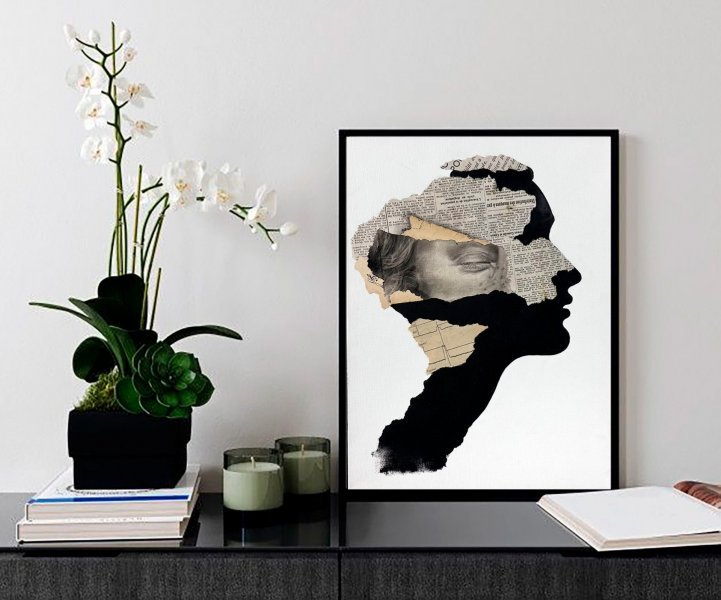 Дополнительное изображение 3: Абстракционизм Портрет Графика "Алетия: слои памяти и истины" иллюстратор Julia Shilo смешанная техника холст 