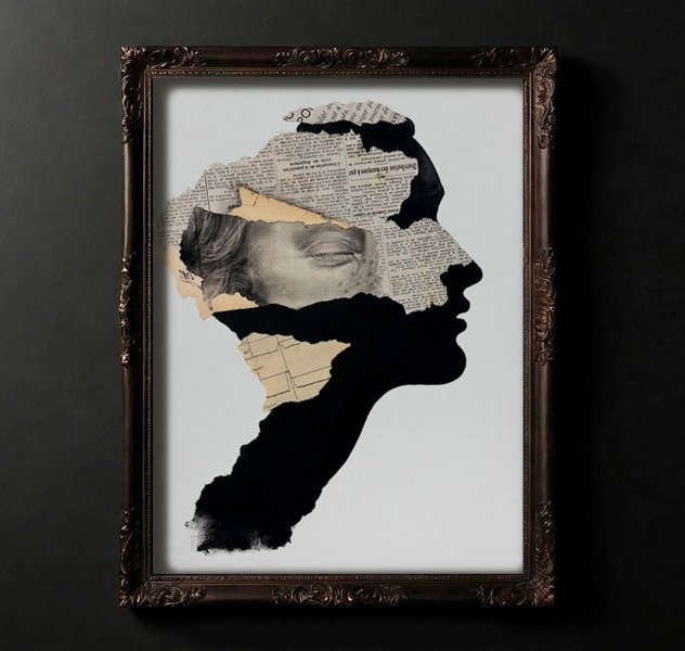 Дополнительное изображение 7: Абстракционизм Портрет Графика "Алетия: слои памяти и истины" иллюстратор Julia Shilo смешанная техника холст 