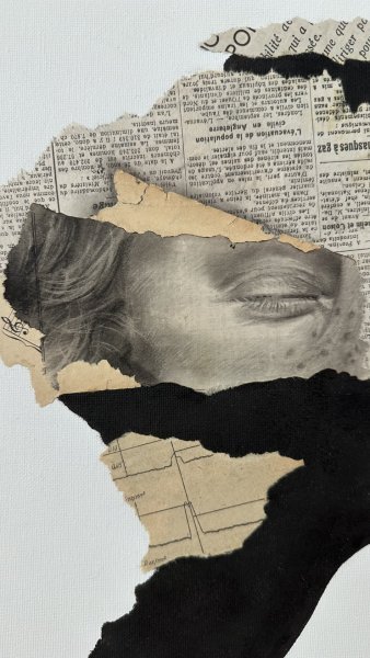 Дополнительное изображение 8: Абстракционизм Портрет Графика "Алетия: слои памяти и истины" иллюстратор Julia Shilo смешанная техника холст 