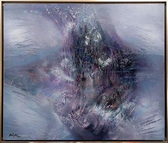 Pittura "La Cattedrale del Pulso Silenzioso Reinventata", pittore Kloska Ovidiu acrilico tela alla Jose Art Gallery