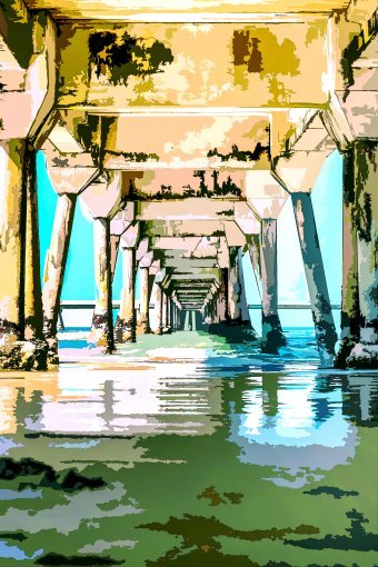 Art numérique "Au bord de l'eau", artiste numérique Sergio Luiz Cerezer Benetti Sergio à la Jose Art Gallery