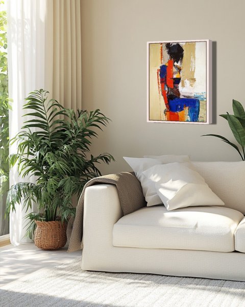 Additional view 1: Expressionism Portrait Painting The Crimson Cobalt Hallucinati by painter Alexander Aksyonov acrylic canvas 